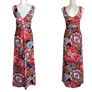 NEW Jude Connally Penelope Paisley Print Sleeveless V-Neck Maxi Dress - XS